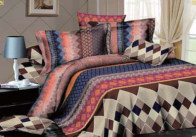 64% OFF on Kalash Chiaro Cotton Printed Double Bedsheet