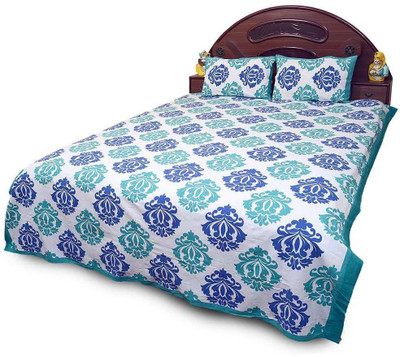 50% OFF on Textile India Cotton Floral Double Fitted Bedsheet