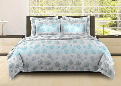 31% OFF on Bombay Dyeing Cotton Floral Double Bedsheet 1Double Bedsheet, 2Pillow Cover, Blue