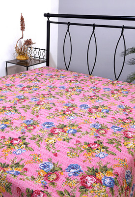 57% OFF on Rajrang Cotton Floral Double Bedsheet 1 Bedsheet, Pink