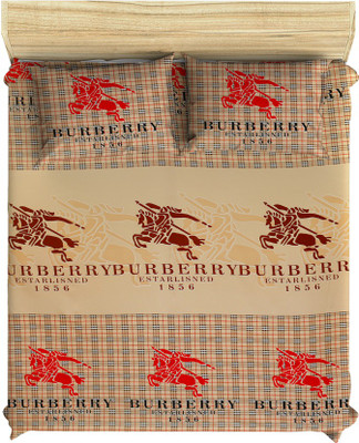 33% OFF on Honeybee Cotton Checkered Queen Bedsheet Bedsheet, 2 Pillow Covers, Light Brown