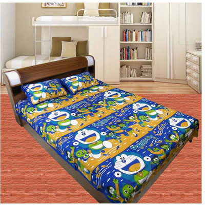 Thefancymart Cotton Printed Double Bedsheet 1 Double Bed Sheet With 2 Pillow Cover, Multicolour Thefancymart Cotton Printed Double Bedsheet 1 Double Bed Sheet With 2 Pillow Cover, Multicolour