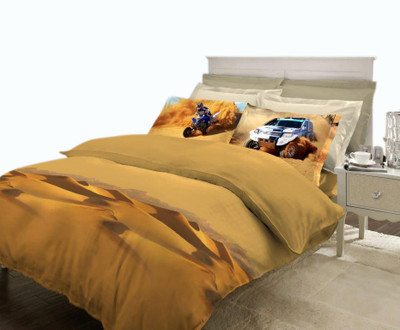 Bombay Dyeing Cotton 3D Printed Double Bedsheet 1 Double Bedsheet, 2 Pillow Covers, Brown