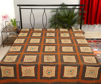 53% OFF on Rajrang Cotton Batik Double Bedsheet 1 Bedsheet, Brown, Black