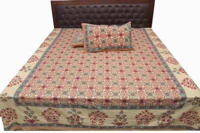57% OFF on Buy Clues Cotton Floral Double King Bedsheet