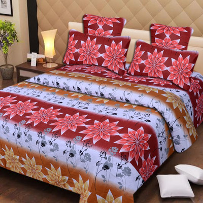 59% OFF on Iws Cotton Printed Double Bedsheet 1 Bedsheet, 2 Pillow Cover, Multicolor