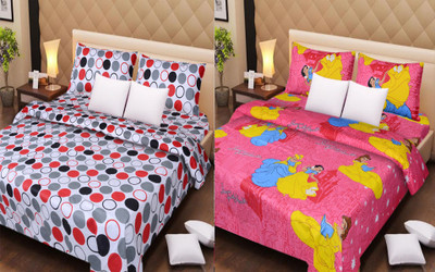 40% OFF on Handloomdaddy Cotton Printed Double Bedsheet