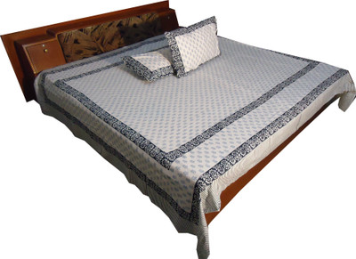 28% OFF on Jaipur Art and Craft Cotton Floral Double Bedsheet