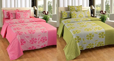 35% OFF on ExpressionsHome Cotton Floral Double Bedsheet