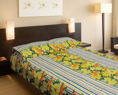30% OFF on Smart Home Textile Cotton Striped Double Bedsheet