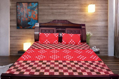 65% OFF on Optimistichomefurnishing Cotton Printed Double Fitted Bedsheet