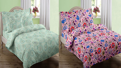 30% OFF on Qubz Cotton Printed Double Bedsheet