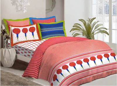 12% OFF on Bombay Dyeing Cotton Printed Double Bedsheet 2 Pillow Covers, 1 Bedsheet
