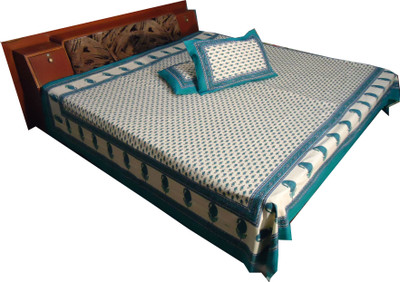 48% OFF on Jaipur Art and Craft Cotton Printed Double Bedsheet