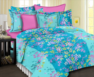 63% OFF on Urban Style Cotton Floral Double Bedsheet 1 Bedsheet, 2 Pillow cover, Green