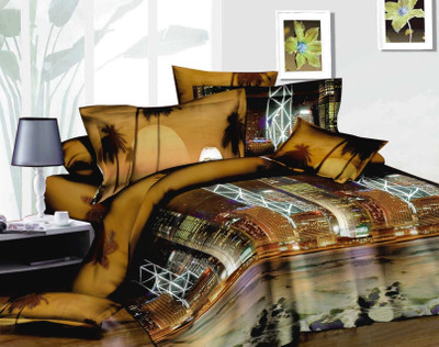 14% OFF on Zyne Polyester Abstract Double Bedsheet