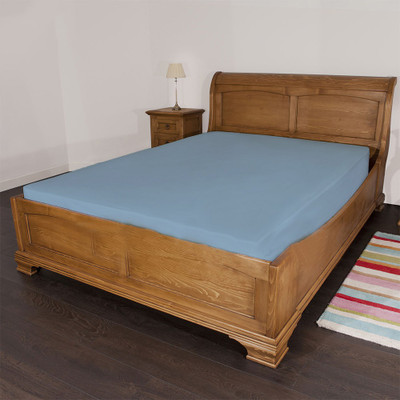 30% OFF on Misr Cotton Solid Double Fitted Bedsheet