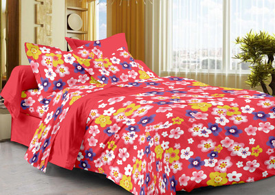 40% OFF on La Fleur Cotton Floral Double Bedsheet