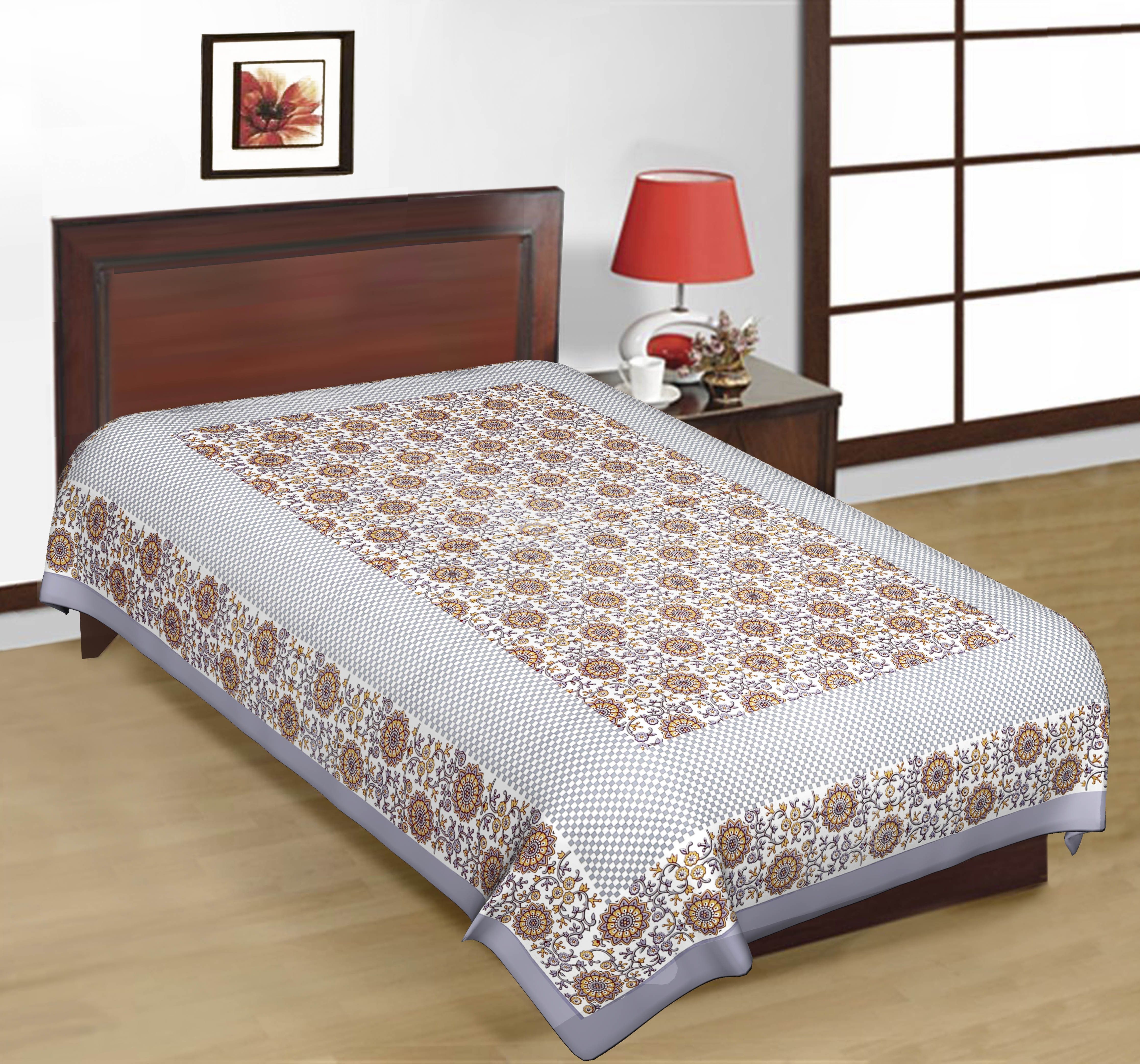 77% OFF on Shop Rajasthan Cotton Floral Single Bedsheet