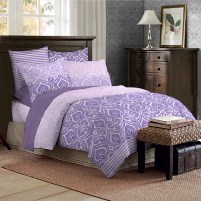 10% OFF on Bombay Dyeing Cotton Printed Double Bedsheet 1 Bedsheet, 2 Pillow Covers, Blue