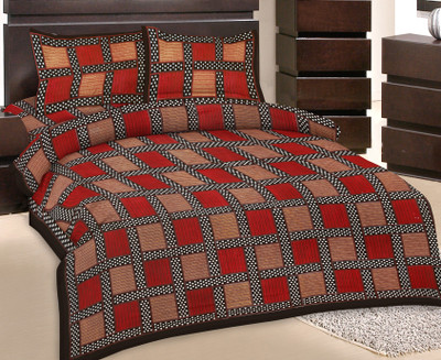 50% OFF on GRJ India Cotton Printed Double Bedsheet 1 Bedsheet, 2 Pillow Cover, Multicolor