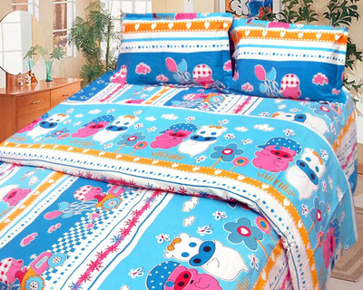 64% OFF on Cosmosgalaxy Cotton Abstract Double Bedsheet