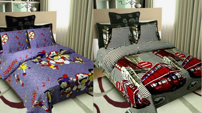 50% OFF on Shopgrab Cotton Printed Double Bedsheet
