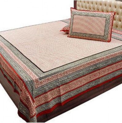 54% OFF on Shoppingtara Cotton Checkered Double Fitted Bedsheet