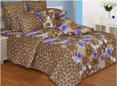 17% OFF on Salona Bichona Cotton Printed Double Bedsheet 1 Bedsheet, 2 Pillow Covers, Multicolor