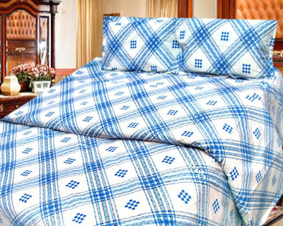 41% OFF on Cosmosgalaxy Cotton Checkered Double Bedsheet