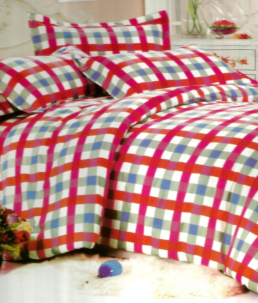 56% OFF on Reliable Polycotton Checkered Double Bedsheet