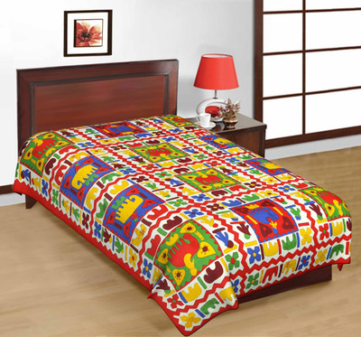 42% OFF on Kismat Collection Cotton Printed Single Bedsheet 1 Bedsheet, Red