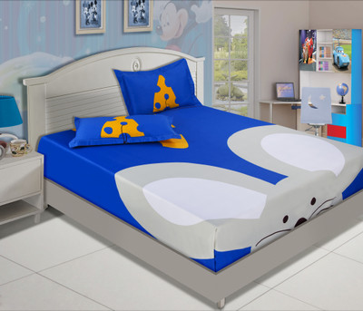 20% OFF on Zyne Cotton, Satin Abstract Double Bedsheet