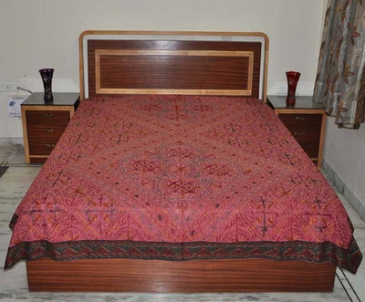 56% OFF on Lal Haveli Cotton Embroidered Double Bedsheet