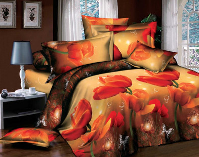 14% OFF on Zyne Polyester Abstract Double Bedsheet