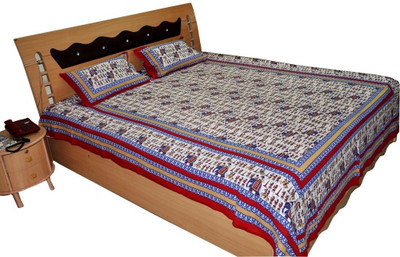 40% OFF on Jaipur Raga Cotton Self Design King Bedsheet