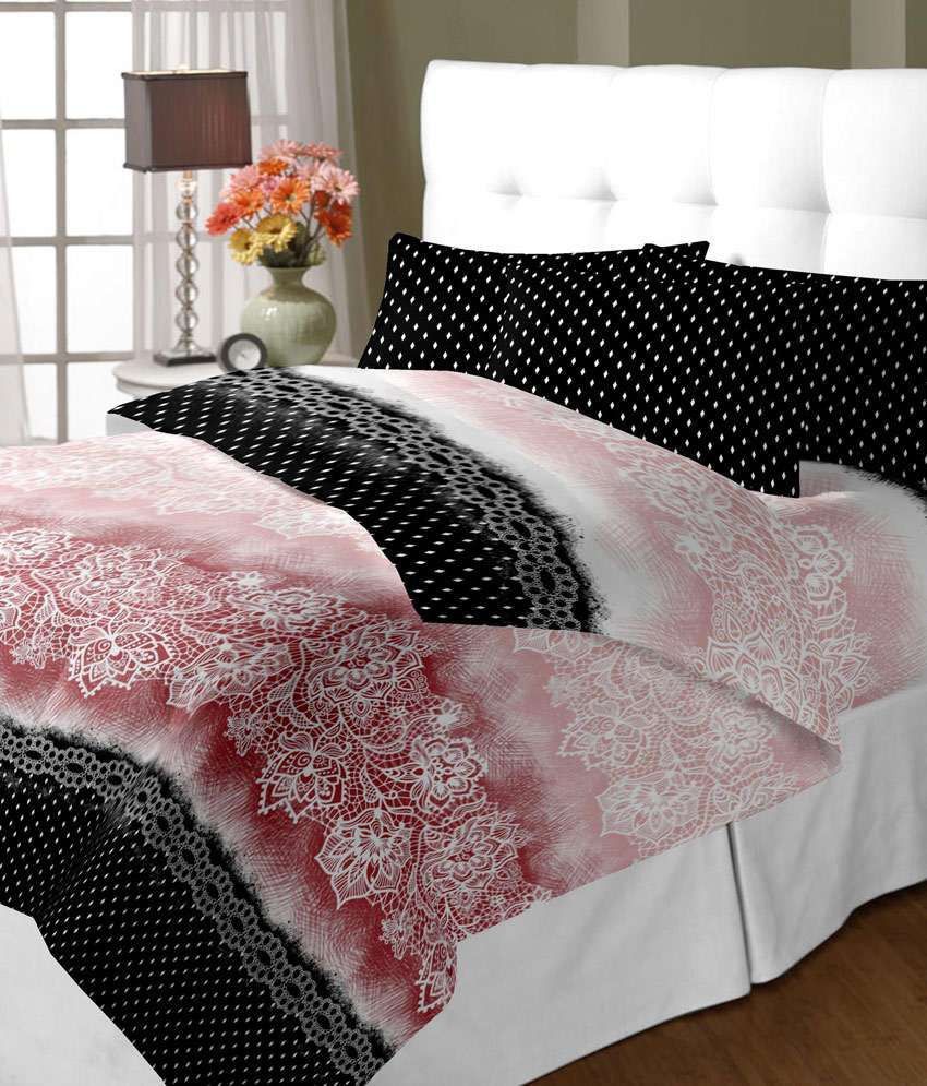 19% OFF on Blush Cotton Printed Double Bedsheet