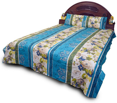 35% OFF on Sunshine Rajasthan Cotton Floral Double Fitted Bedsheet
