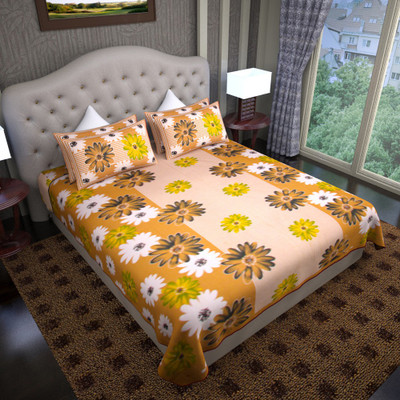 73% OFF on Graffiti Home Cotton Floral Double Bedsheet