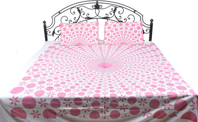 16% OFF on Exotic India Cotton Printed Double Bedsheet Bedsheet, 2 Pillow Covers, Baby Pink 16% OFF on Exotic India Cotton Printed Double Bedsheet Bedsheet, 2 Pillow Covers, Baby Pink