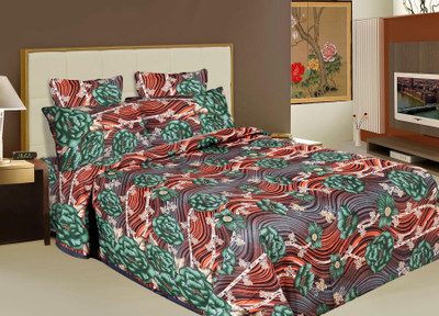 62% OFF on Buy Clues Cotton Floral Double Bedsheet
