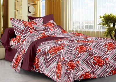 53% OFF on meSleep Cotton Floral Double Bedsheet