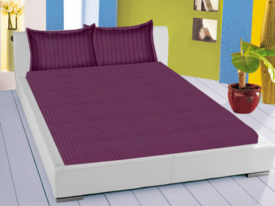 8% OFF on Trance Home Cotton Striped Single Fitted Bedsheet