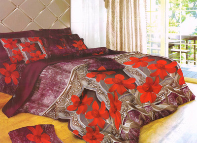 64% OFF on Homefab India Polycotton 3D Printed Double Bedsheet 1 Bedsheet, 2 Pillow Covers, Multicolor