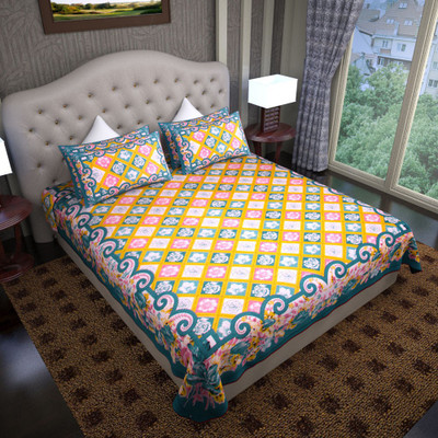 64% OFF on Graffiti Home Cotton Floral Double Bedsheet