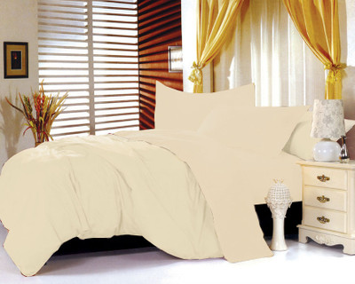 14% OFF on Zyne Cotton, Satin Solid King Bedsheet