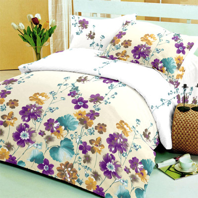 30% OFF on Raymond Cotton Printed Double Bedsheet 1 Bedsheet, 2 Pillow Covers, Yellow