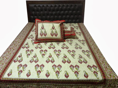 57% OFF on Buy Clues Cotton Floral Double Bedsheet