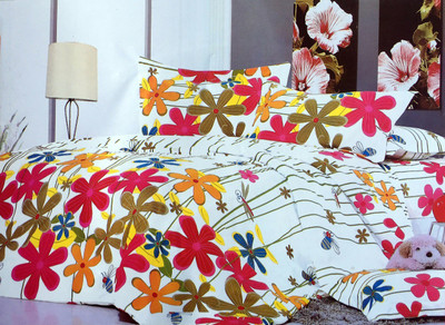 45% OFF on RS7 Polycotton Floral Double Bedsheet