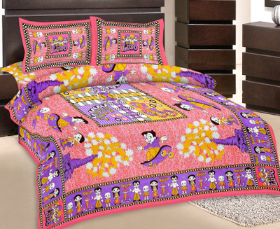42% OFF on Rangasthali Cotton Printed Double Bedsheet